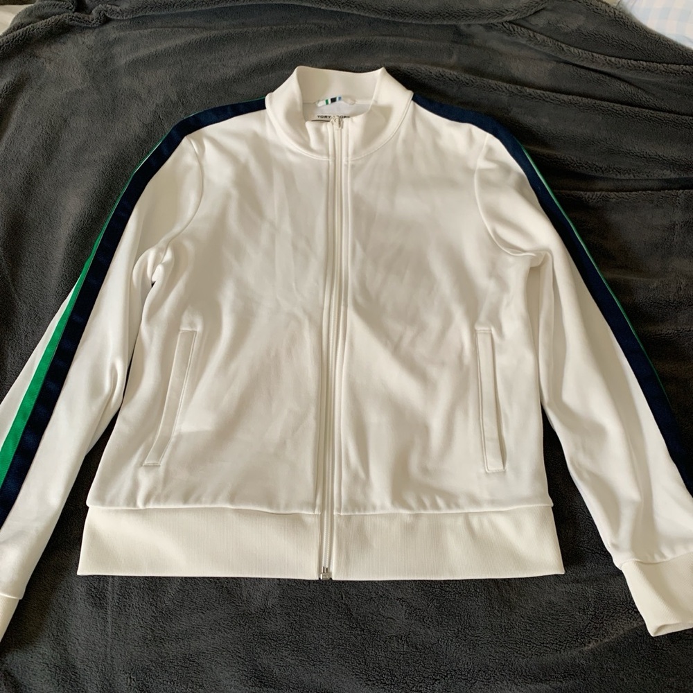 Tory Sport Blue, Green, and White Jacket with Sporty Design